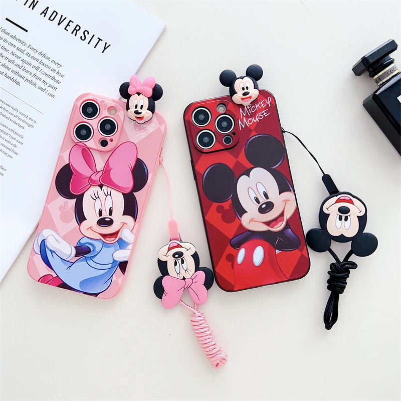 3D Cartoon Case For Samsung Galaxy S24 Ultra S23 S22 S21 FE S20 S10 lite S9 Plus S8 S7 edge Holder With Lanyard Cover