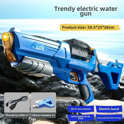 Electric Water Gun Large Capacity Squirt Gun Continuous Firing Watergun Automatic Water Absorption Pool Beach Outdoor Toy