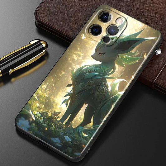 Trend Cartoon Cute Pokemon For iPhone 15 14 13 12 11 XS XR X 8 7 SE Pro Max Plus Mini Black Back Phone Case