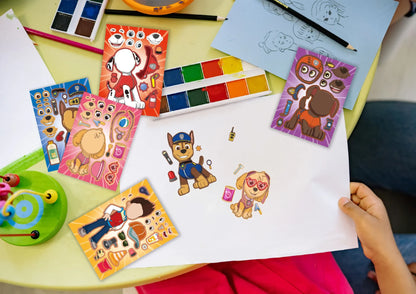16Sheets PAW Patrol Balloon Sticker Puzzle Stickers Chase Make-a-Face Assemble Cartoon Decal Assemble Jigsaw Children Gift