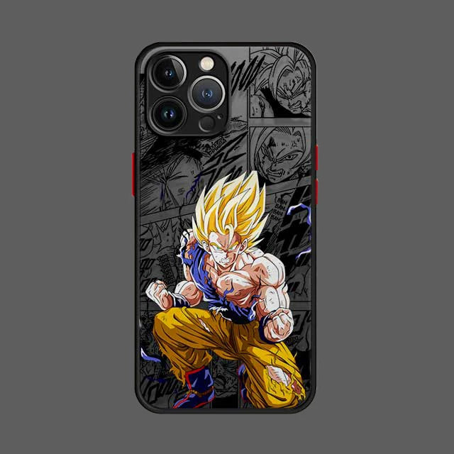 Anime iPhone 16 15 14 13 12 11 Pro Max XS Max 7 8 Plus Phone Case Shockproof Transparent Black Matte Cover