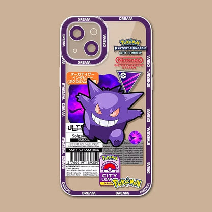 Luxury P-Pokemon Case For iPhone 16 Pro Max 15 14 Plus 13 12 11 Pro XR XS X 8 7 SE 2020 Soft Silicone Protective Clear Cover