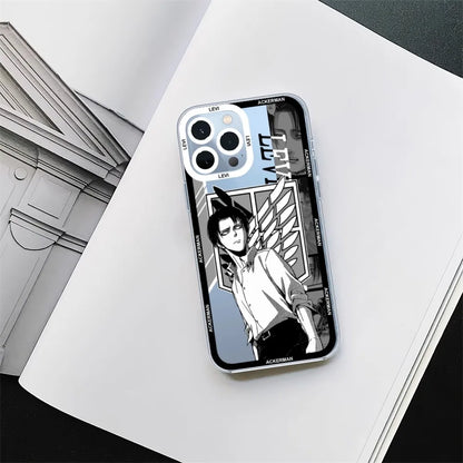 Levi Attack On Titan Anime Phone Case For iPhone 11 12 Mini 13 14 Pro Max Transparent Shell