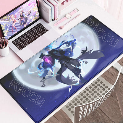 New Cool Wallpaper Genshin Impact Flins Mousepads Computer Gaming Lock Edge Laptop PC Desk Mat Natural Rubber Keyboard Mouse Pad