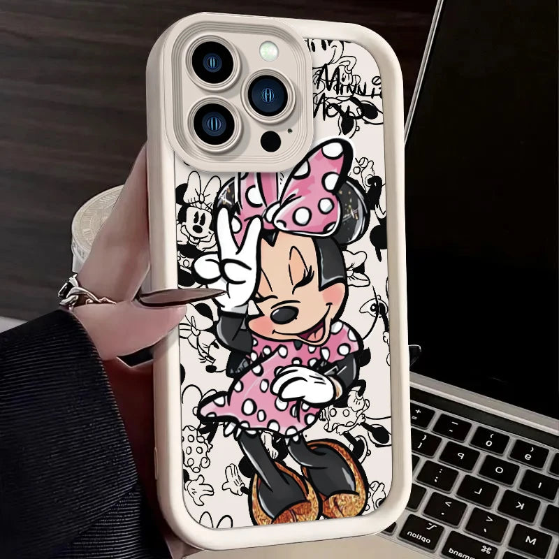 Cartoon Case for iPhone 15 14 13 12 Mini 11 Pro Max XS X XR 8 7 6S 6 Plus SE 2020 Liquid Silicone Shockproof Cover