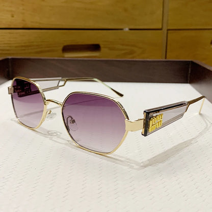 New Metal Full Frame Sunglasses Personalized Hollow Glasses Men And Women's Same Texture Sunscreen Sunglasses 98116
