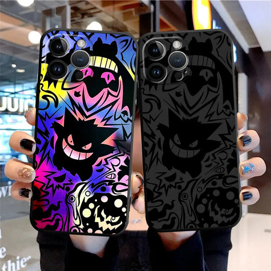 Pokemon Gengar Phone Case for iPhone 15 Plus 8 Plus 7 6s 14 Pro Max SE XS X XR 11 12 Mini 13 Pro XS Max Armor Black Soft Cover