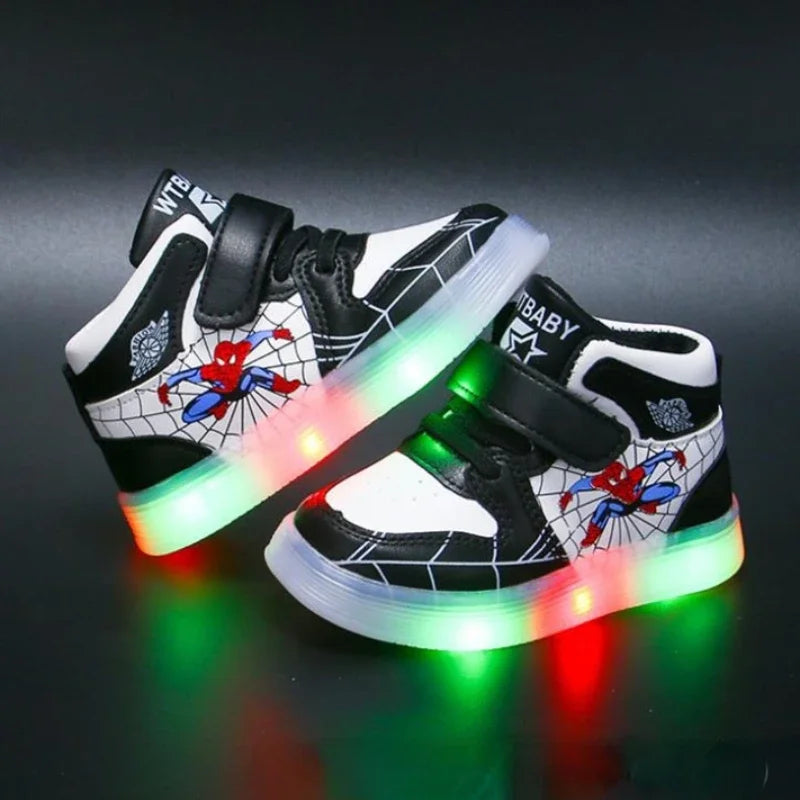 Children's Led Light Shoes Boys Sneakers Girls Cartoon Casual Shoes Breathable Kids Sport Shoes