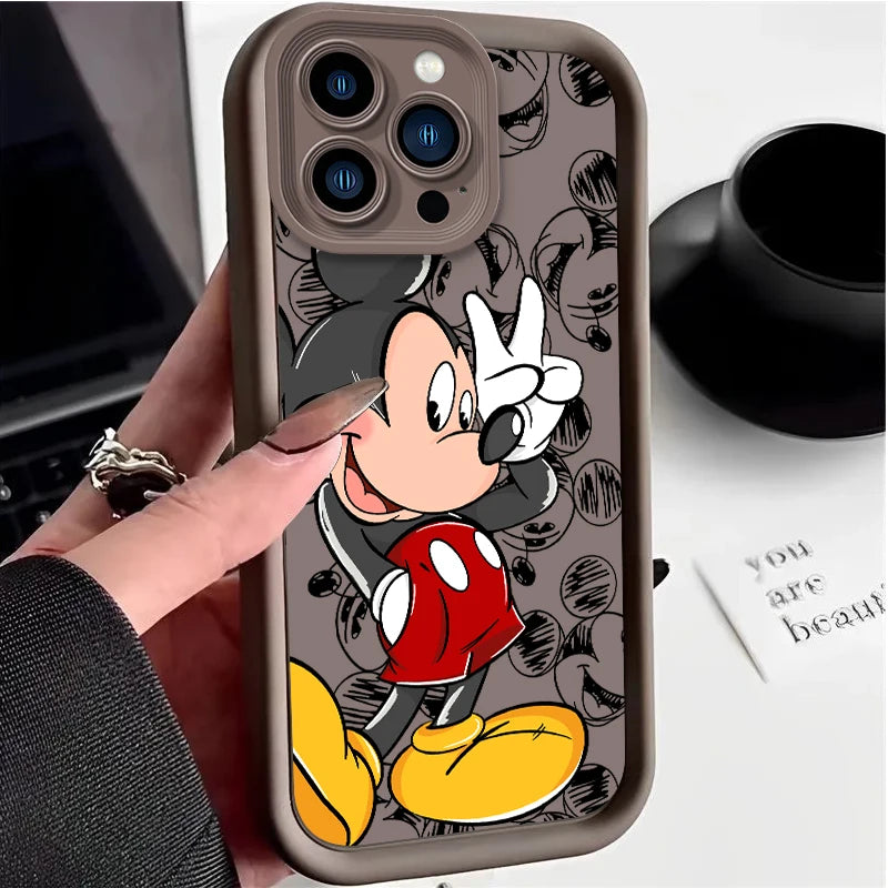 Cartoon Case for iPhone 15 14 13 12 Mini 11 Pro Max XS X XR 8 7 6S 6 Plus SE 2020 Liquid Silicone Shockproof Cover