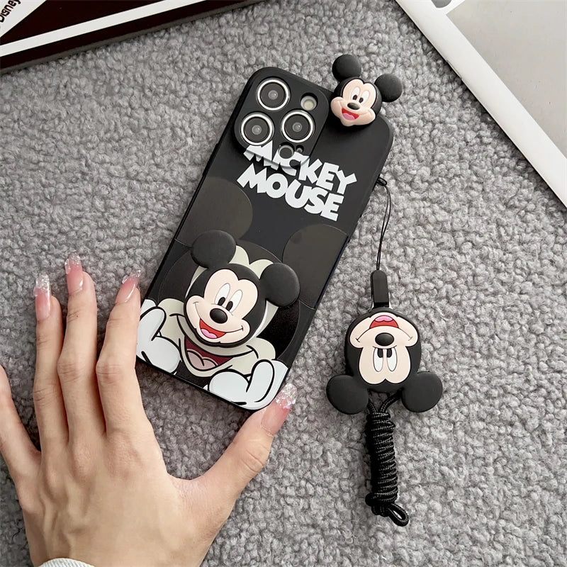 3D Cartoon Case For Samsung Galaxy S24 Ultra S23 S22 S21 FE S20 S10 lite S9 Plus S8 S7 edge Holder With Lanyard Cover