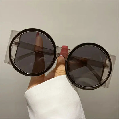 Retro Oversized Round Sunglasses UV400 Unique Gradient Sun Glasses Y2K Eyewear for Women & Men