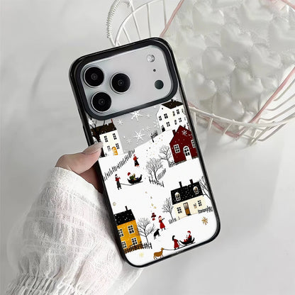 Snow View House Landscape Phone Case For iPhone 17 Air 16 15 14 13 12 11 Pro Max 17 Pro Shockproof Hard Cover Fundas