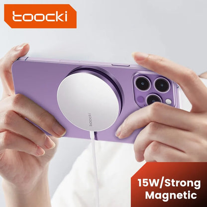 Toocki Magnetic Wireless Charger 15W Fast Charging Wireless Phone Charger For iPhone 15 14 Pro Max Mini Quick Magnetic Charger - ST Superstore