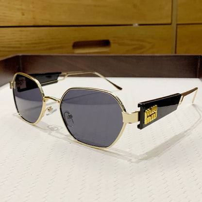 New Metal Full Frame Sunglasses Personalized Hollow Glasses Men And Women's Same Texture Sunscreen Sunglasses 98116