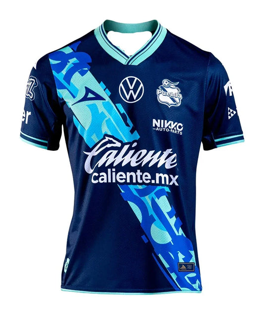 Camisa Reserva Club Puebla 2024-25 3D Printed BreathableSweat Absorbing Motorcycle Sports Shirt, Quick Drying Motorcycle T-shirt