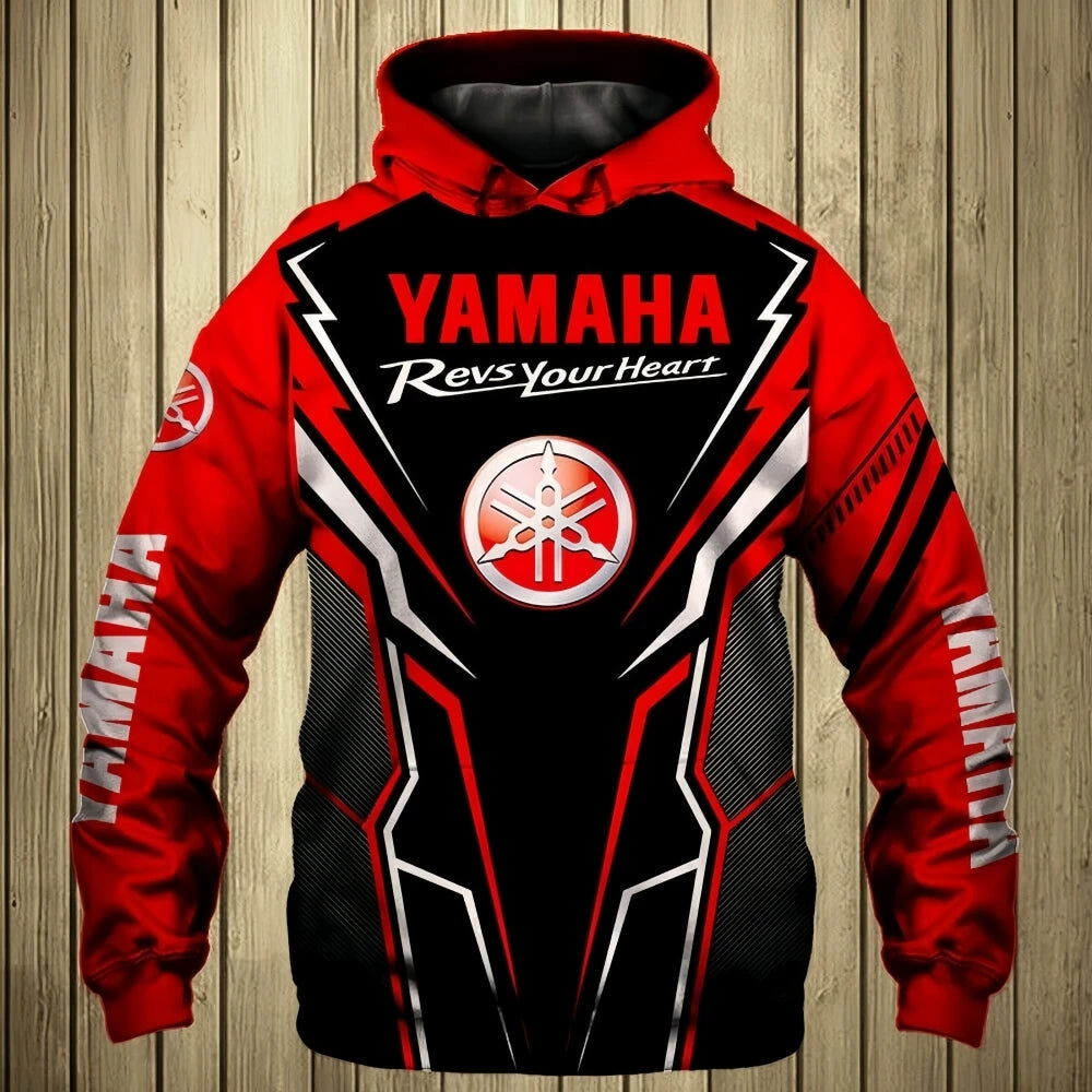 Yamaha Men's 3D Print Motorcycle Hoodie Pullover Streetwear Style High Quality Sportswear Sweatshirt