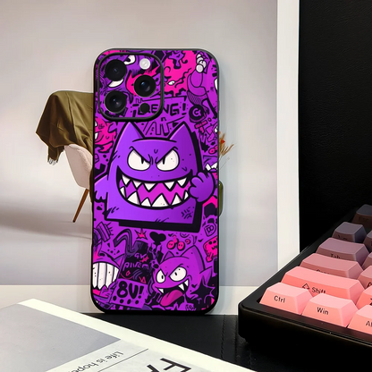 Miniso Pokemon Gengar Phone Case For 11 12 13 14 15 16Pro Max mini Plus strong magnetic attraction
