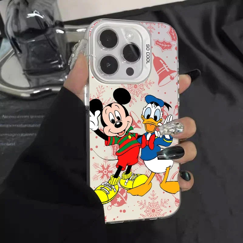 Cartoon case for IPhone 16 15 14 13 12 11 XS XR X Pro Max Plus Colorful Silver Funda Phone Case