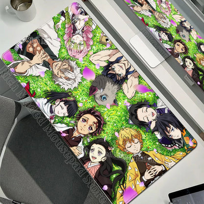 Anime Large Mouse Pad Demon Slayer Mousepad PC XXL Table Mat Office Accessories Laptop Extended Deskmat Rubber Lockedge Mousemat