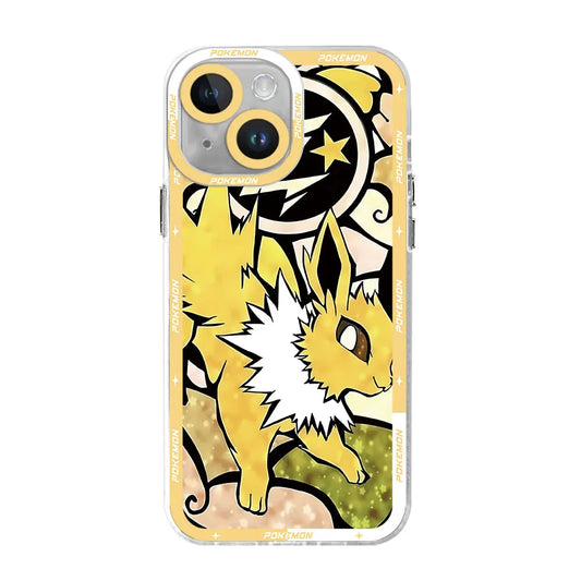 Pokemon Pikachu Eevee Color Art Case for iPhone 13 14 15 Pro Max X 8 Plus 12 Mini 7 6s 11 Pro XS SE XR Back Transparent Soft Bag