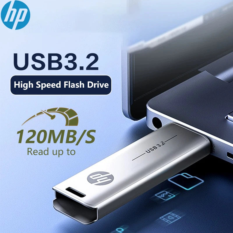 HP X796W USB3.2 Metal USB Flash Drive 256GB 128GB 64GB 32GB High Speed Sticks Creative Personality PenDrive