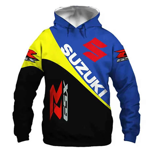 Suzuki men's hoodie, rock climber hoodie, motorcycle heavy motorcycle fashion 3d graphic printed hoodie, men's clothing