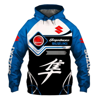 Suzuki 3DPrinted Autumn/Winter Men's Motorcycle T-shirt, Outdoor Street Casual Sportswear and hooded Cycling wear