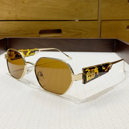 New Metal Full Frame Sunglasses Personalized Hollow Glasses Men And Women's Same Texture Sunscreen Sunglasses 98116