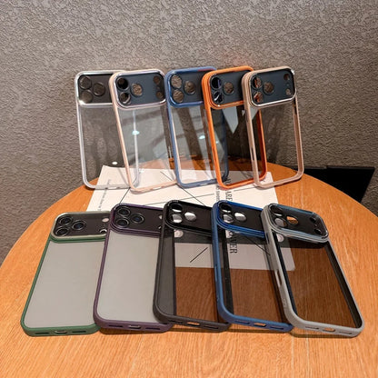 Luxury Hard Acrylic Transparent Case for iPhone 17 Air 13 14 15 16 17 Pro Max Plus 12 11 Lens Film Protection Shockproof Cover