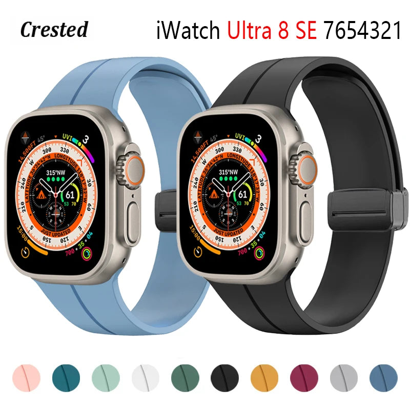 Magnetic Strap For watch ultra 2 band 49mm Silicone Bracelet iWatch Series 9 7 8 6 5 4 3 se 44mm 45mm 40mm 41mm 42mm 38mm