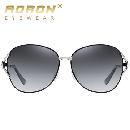Auron new polarized women's sunglasses trend two-color gradual film sunglasses large frame diamond-encrusted glasses