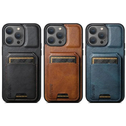 Leather Wallet Card Slots Pocket Phone Case For iPhone 16 15 14 13 12 11 Pro XS Max Plus X XR Invisible Holder Shockproof Cover