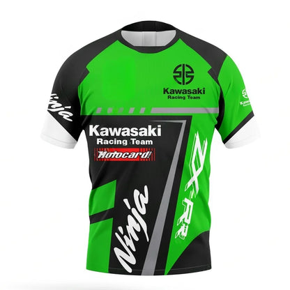 2025 New Kawasaki Motorcycle T-Shirt New Kawasaki T-Shirt Summer Riding T-Shirt Sunscreen Fast Drying Sweat Absorbing T-shirt