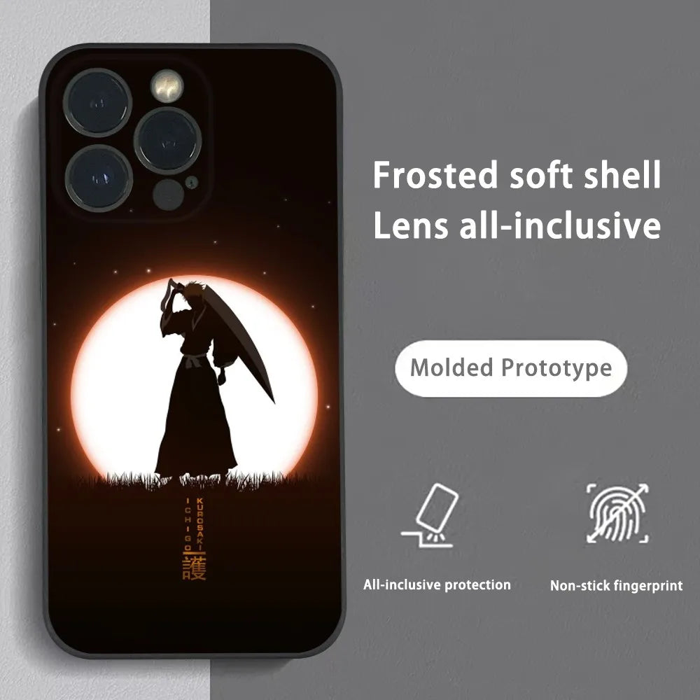 M-Minato N-Namikaze Anime Phone Case For iPhone 16 15 14 13 12 11 Pro Max Plus Mini Frosted Soft Shell Funda