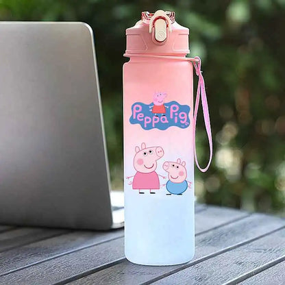 Peppa Pig 750ML Adult Sports Bullet Cap Direct Drinking Travel Plastic Bottle Children's Large Capacity Gradual Change Straw Cup