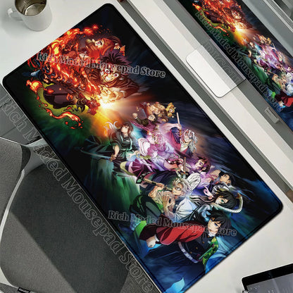 Anime Large Mouse Pad Demon Slayer Mousepad PC XXL Table Mat Office Accessories Laptop Extended Deskmat Rubber Lockedge Mousemat