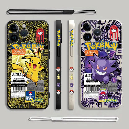 Pokemons Gengars Phone Case for iPhone 11 12 13 14 15 16 Pro Max XR XS 7 8 SE 15 Plus 13 Mini Cover