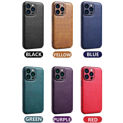 Luxury Leather Case Fashionable Phone Back Cover Quakeproof For iPhone 16 15 14 Plus 13 Pro Max 12 Pro 11 X XR XS Max 7 8 Plus