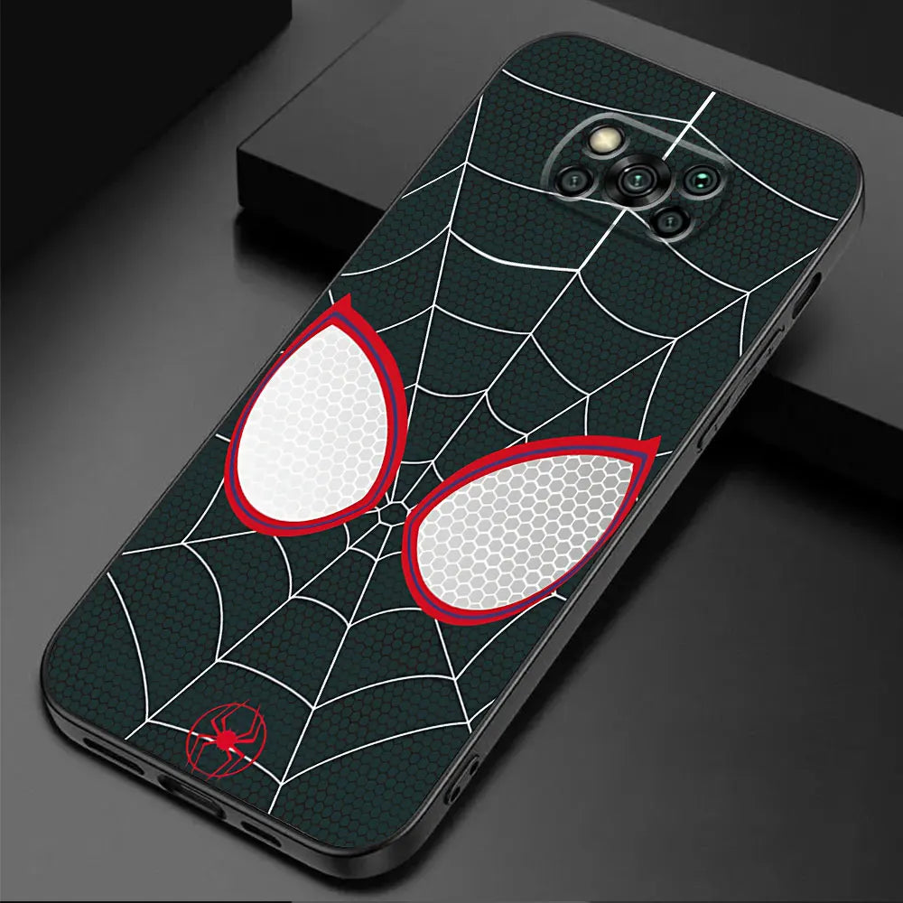 Black Soft Phone Case for Xiaomi Poco X4 GT M5 X3 NFC F1 F5 X4 Pro 5G C50 C51 C40 M4 Pro 5G M3 Marvel Spider Man Cover Capa