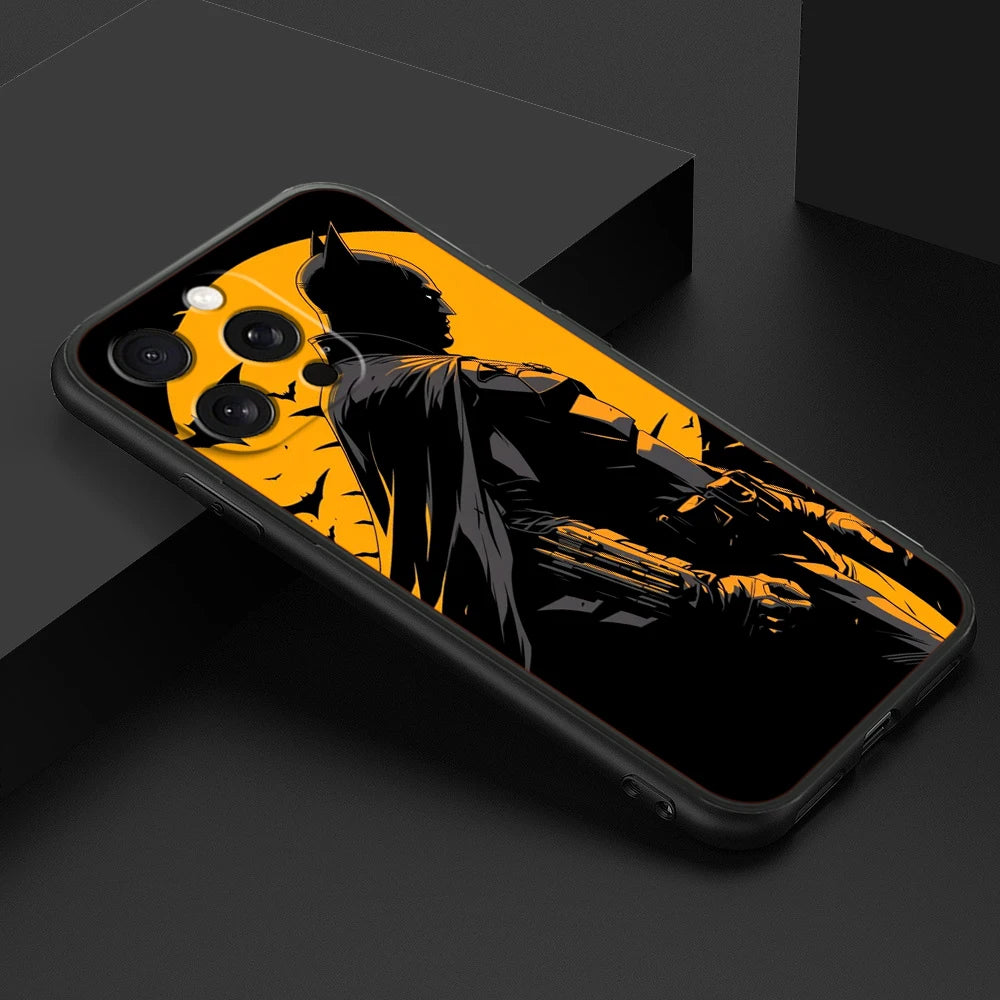 B-Batmans Art Popular Cool For iPhone 15 14 13 12 11 XS XR X 8 7 SE Pro Max Plus Mini Black Soft Phone Case