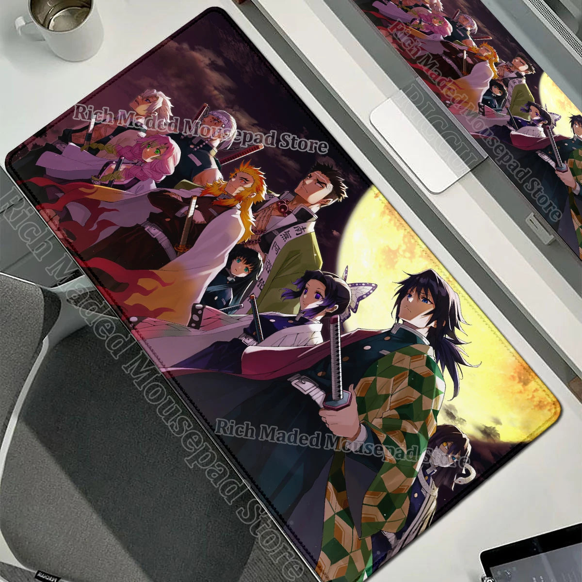 Anime Large Mouse Pad Demon Slayer Mousepad PC XXL Table Mat Office Accessories Laptop Extended Deskmat Rubber Lockedge Mousemat