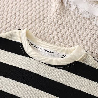 Summer Children Sets Boys Girls Short-sleeved Striped T-shirt +Shorts Set Babies Fashion Round Neck Tracksuits Kids Suits - ST Superstore