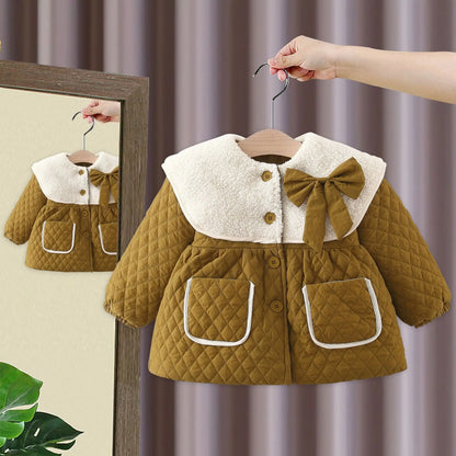 2023 Newborn baby girl clothes floral hooded cotton-padded jacket outerwear for 1 year baby birthday clothing girls outfits coat
