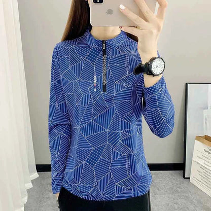 Outdoor Running Long Sleeve T-shirt Women Hiking Breathable Sport Sweatshirt Elasticity Camping Mom Quick Dry Fashion Print Top