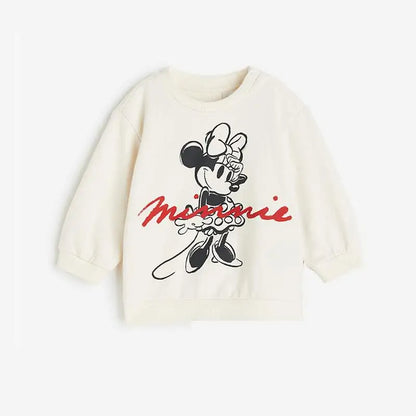 Cartoon Minnie Cute Baby Girl Long Sleeve Suit Loose Fashion Children's Tracksuits Toddler Clothes Sweatshirt + Trousers 2pc/set