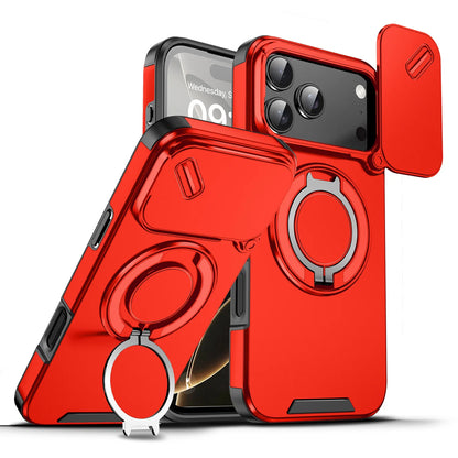 For Magsafe Magnetic Ring Holder Fold Bracket Phone Case For iPhone 17 Air 16 15 14 Plus 13 12 11 Pro Max 16E Slide Camera Cover