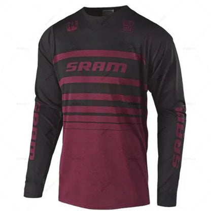New Sram Downhill Jersey Man MTB Wear Summer Maillot Ciclismo Hombre DH MTB MX Motocross Jersey Off Road Mountain Enduro T-Shirt