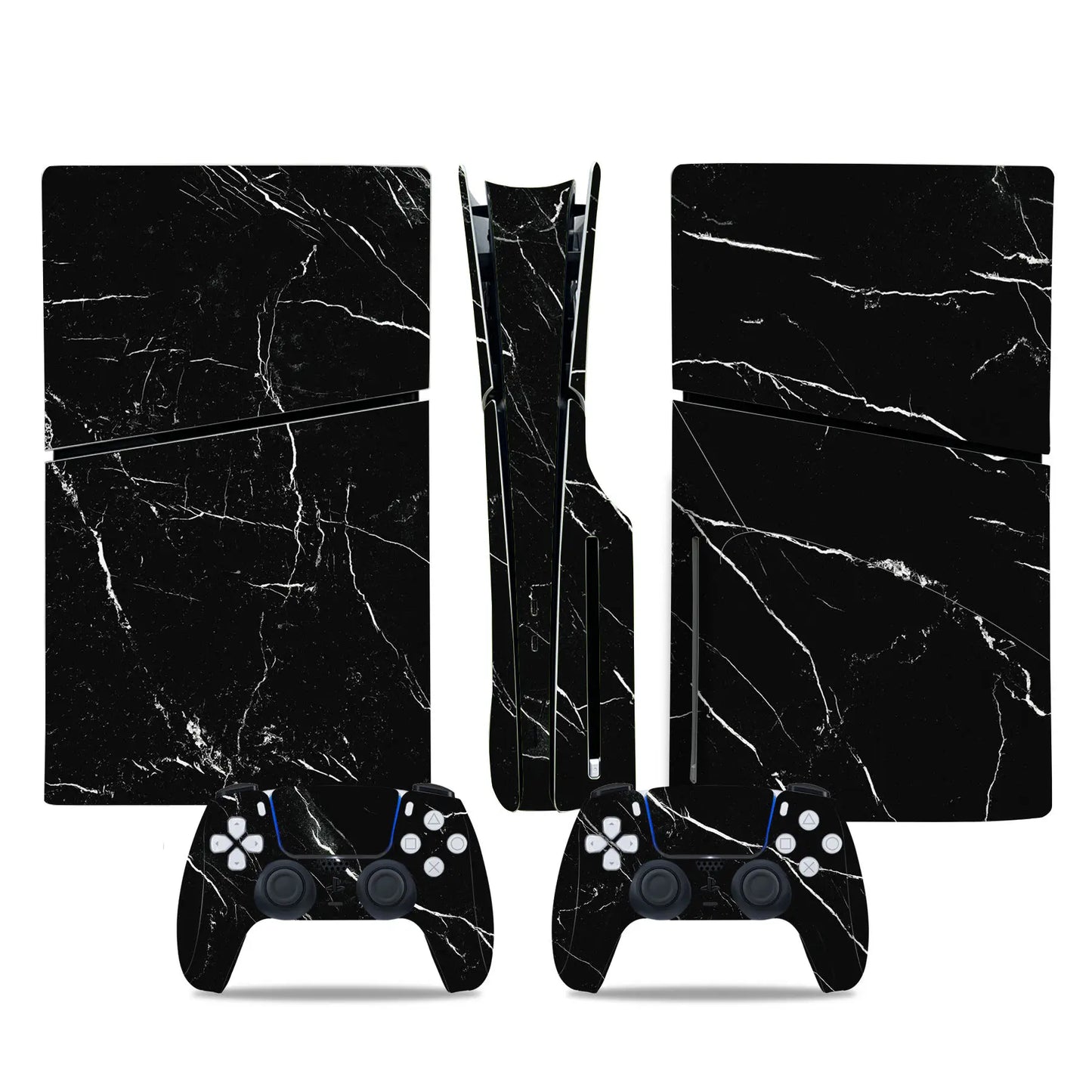 For PS5 Slim Disc Edition Console and 2 Controllers Geometry Design Skin PS5 Slim Disc Sticker Protective Decal Cover Full Set