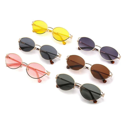 Eso Vision Fashion Brand Sunglasses Retro Small Frame Woman Man Metal Cat Eye Glasses Shades UV Protection Sun Glasses With Box