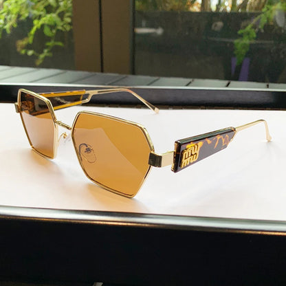 New Fashion Polygon Sunglasses Trend Personality Sunglasses Wear With Travel Glasses 98104